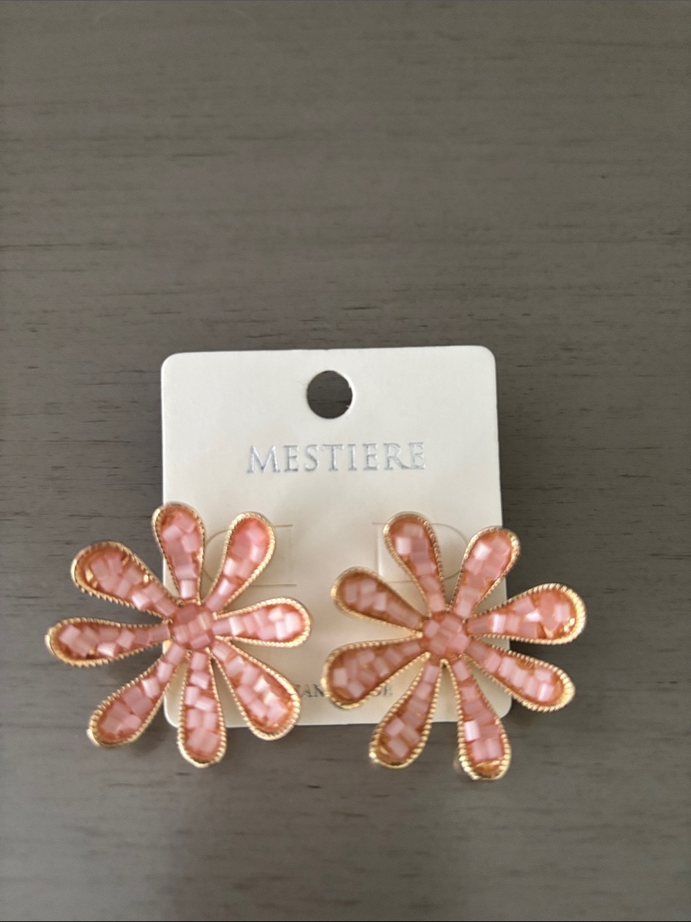 Pink floral earrings